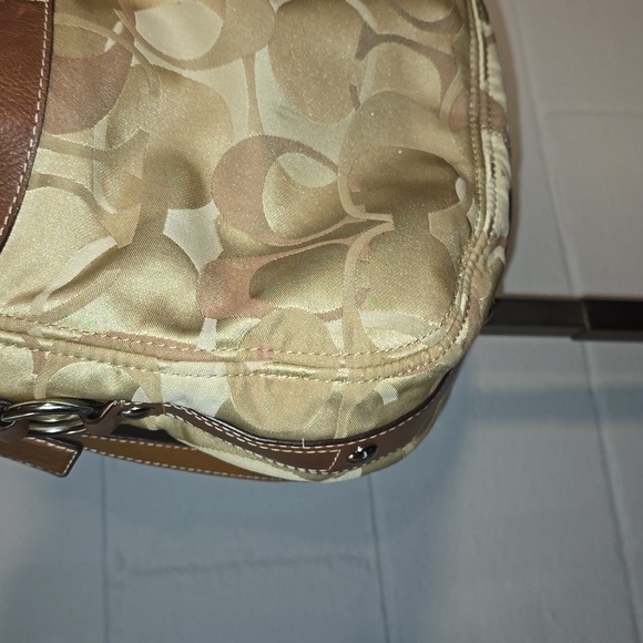 Gold and tan Coach purse - Picture 8 of 14